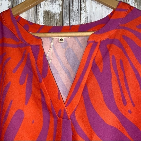 Jodifi Stacy Orange & Purple Tiger Oversized Blouse - Picture 4 of 5